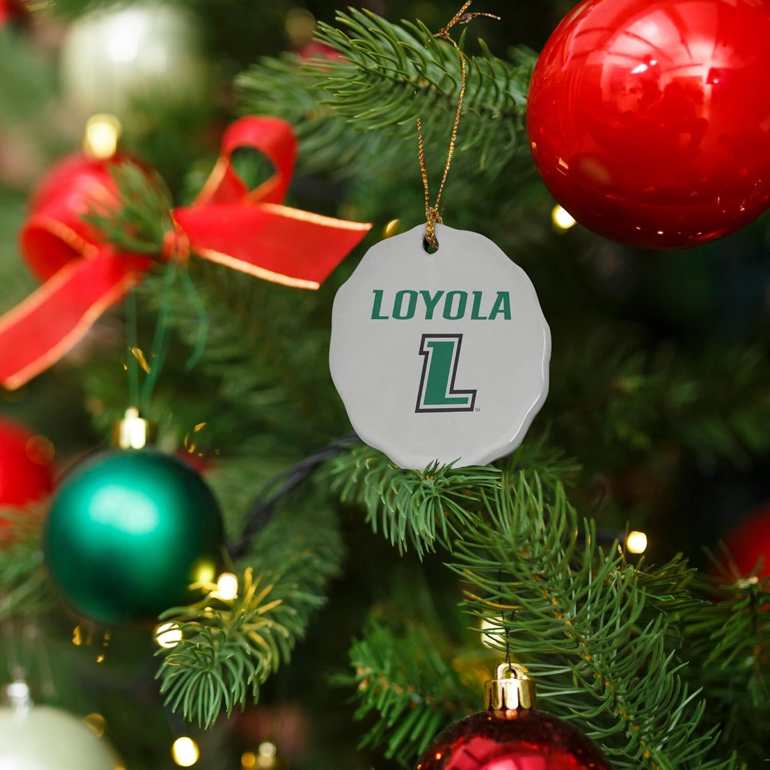 GRAPHICS & MORE Loyola University Maryland Secondary Logo Porcelain Scalloped Holiday Christmas Tree Ornament - 2.8" (7.1 cm) - Image 6
