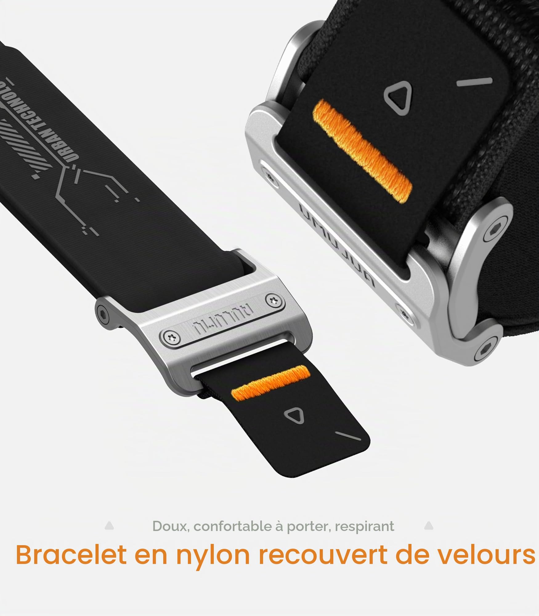 Aulumu A11 Bracelet pour Apple Watch | Boucle Magnétique ＆ Nylon Velouté|Compatible avec Apple Watch Ultra 3/2/1 (49mm), Séries 11/10(46mm), Séries 9/8/7(45mm), SE 3/2/1, Séries 6/5/4
