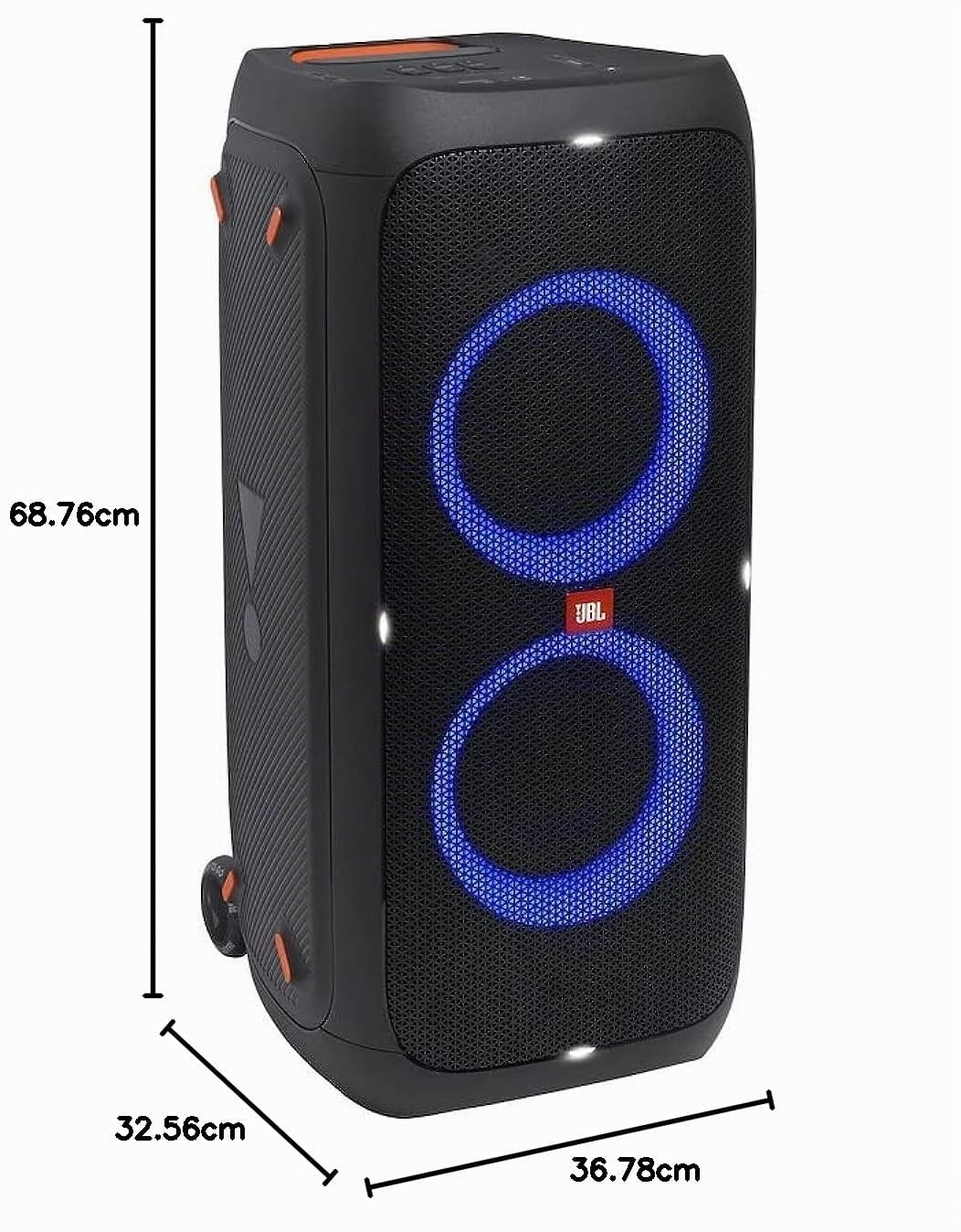 JBL PartyBox 310 - Altavoz inalámbrico Bluetooth para fiesta con iluminación dinámica integrada, modo karaoke, graves potentes y soporte para aplicaciones JBL, en negro