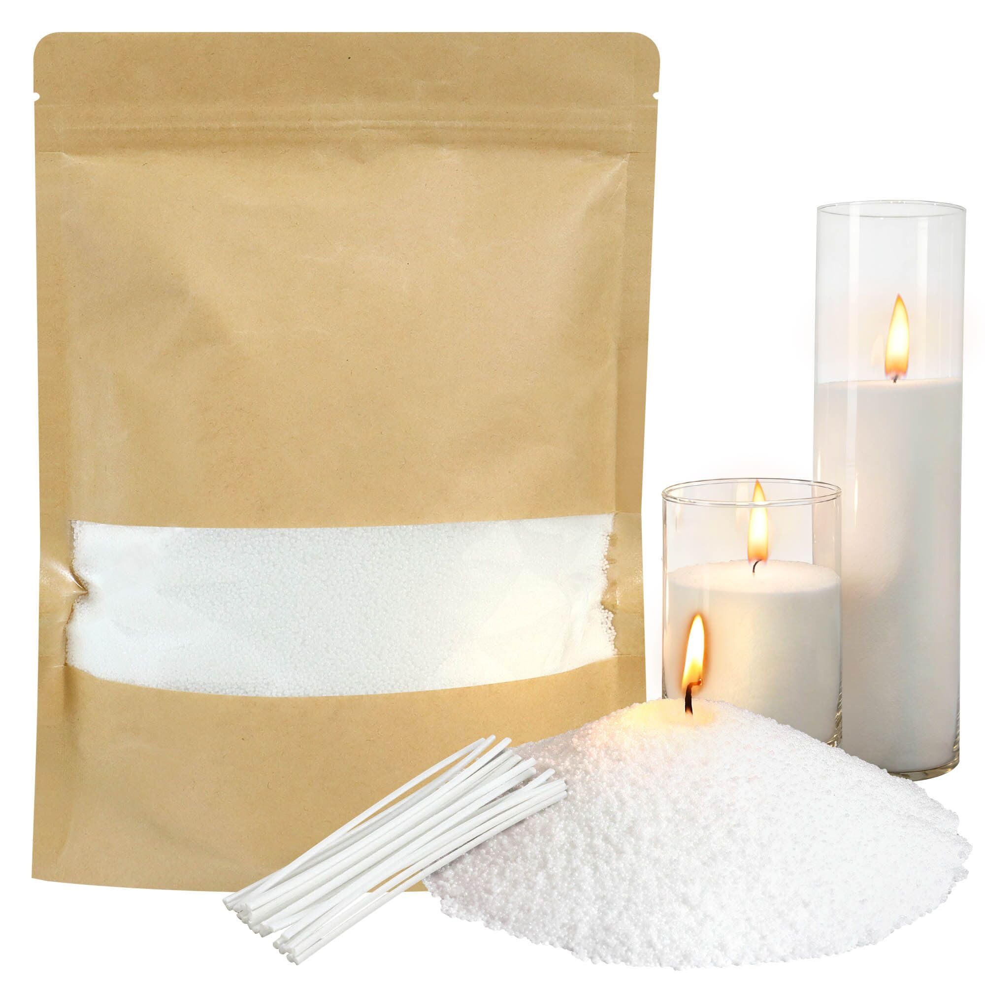 500g Scented Pearled Candle Sand with Wicks,Sand Wax Granules, Refillable Pearl Candles Sands with 20Pcs Wicks, Long Lasting Pearl Powder Snow Wax for DIY Making Birthday Weddings (Jasmine Scented)