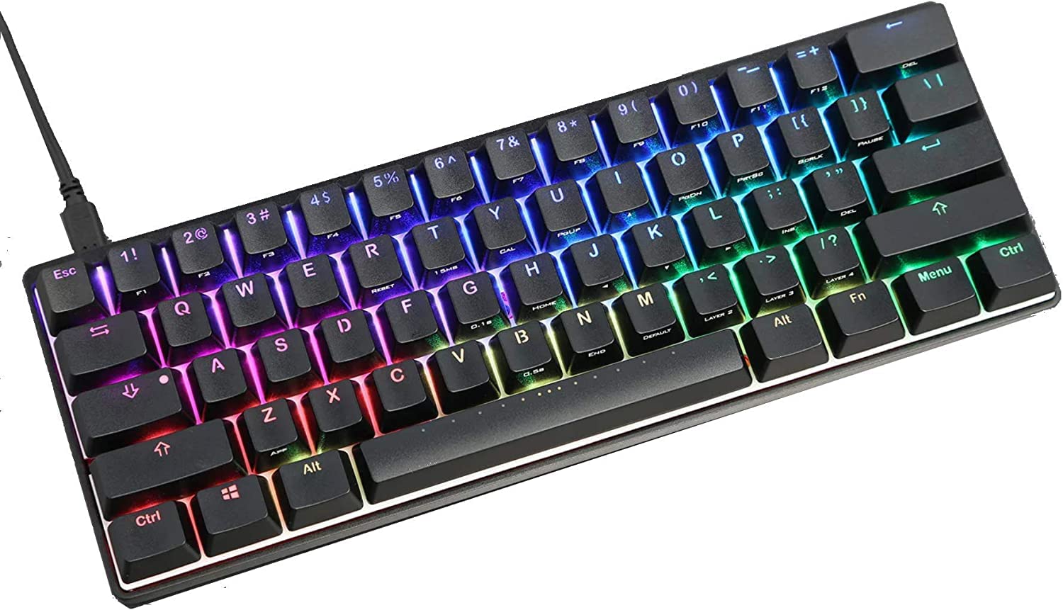 Amazon | Vortex POK3R ブラック アルミニウム 60% RGB ダブルショット