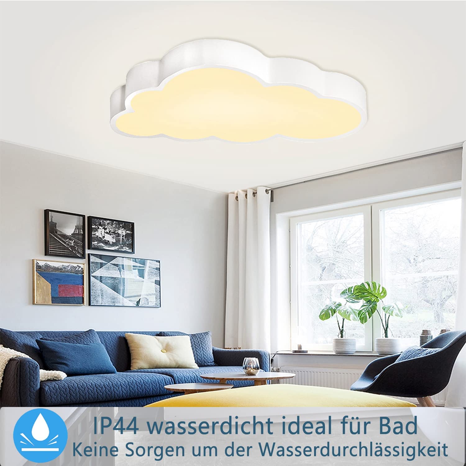 LED Deckenleuchte Wolkenform, 48 W, Dimmbar, Mit Fernbedienung – Für Kinderzimmer & Wohnzimmer