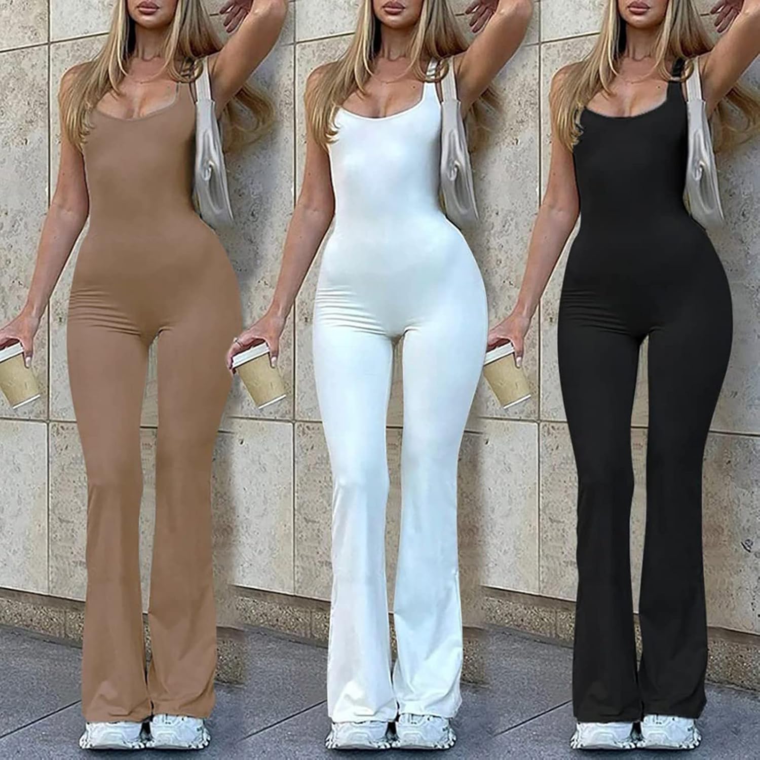 Tuta Intera Donna Estiva In Poliestere - Jumpship Aderente, Senza Maniche, Per Sport E Casual - Foto 2