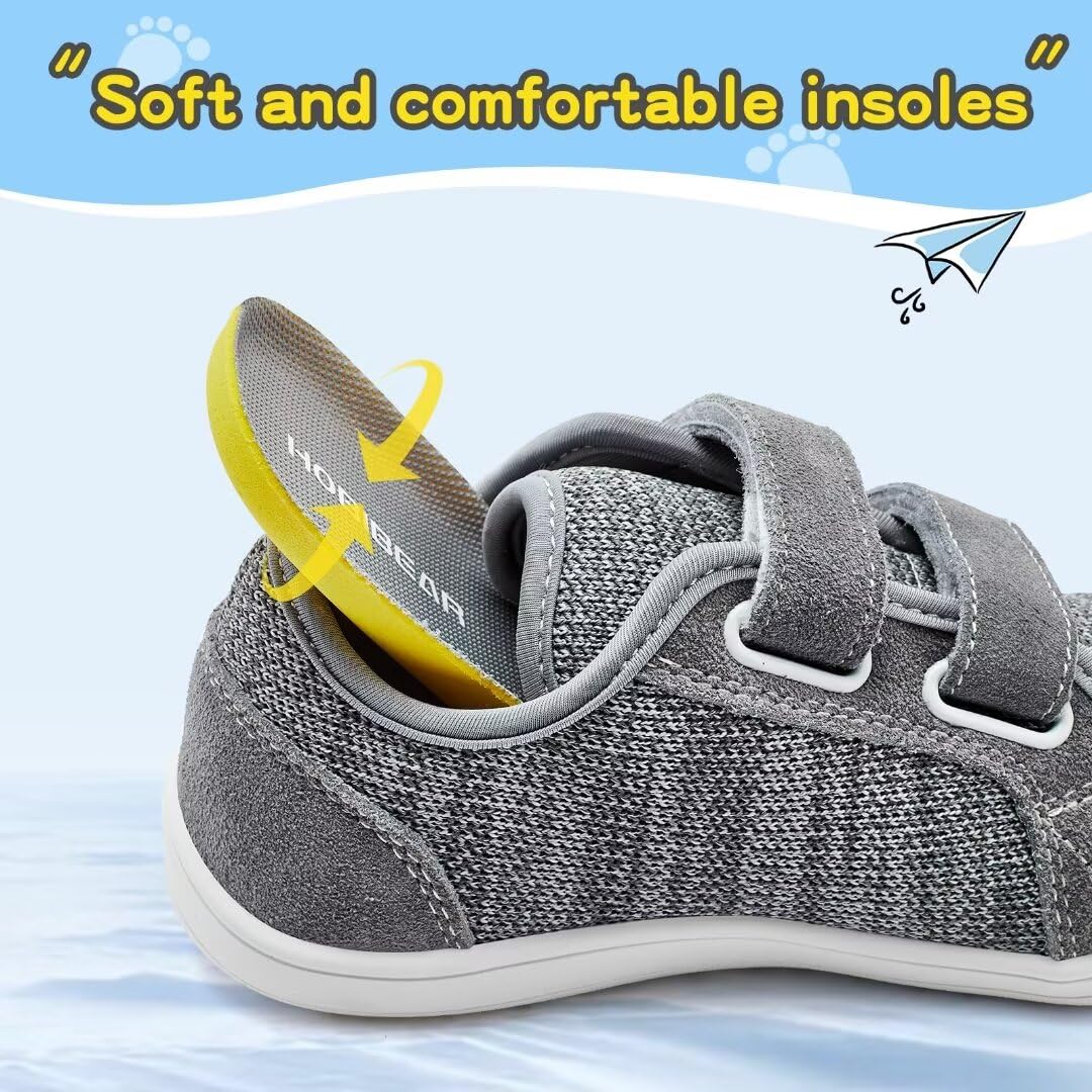 HOBIBEAR Enfants Large Pieds Nus Chaussures Garçons Filles en Plein Air Course Minimaliste Marche Chaussures