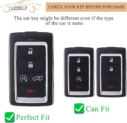 Miniatura 2 de LEERLY Funda para llavero para accesorios Jeep, funda para llavero compatible con Grand Cherokee Wrangler Compass Cherokee Renegade Patriot Grand