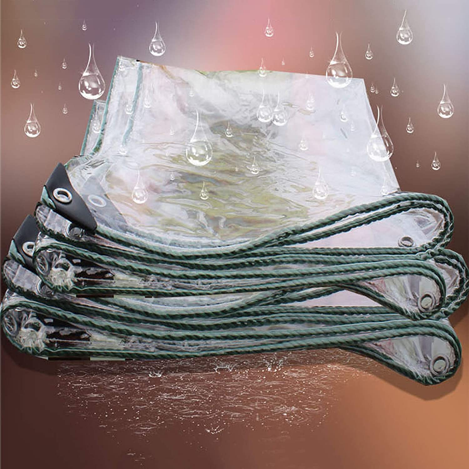 Lona de PVC transparente resistente al agua, cubierta de jardín al aire libre, protección contra la lluvia para balcón, plantas, resistente a la intemperie, mantel de mesa, película para ventana (0,35