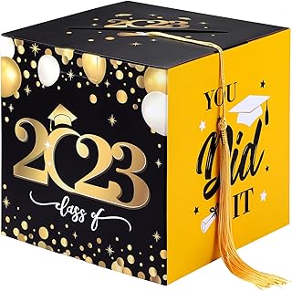 PRETYZOOM 2023 Graduation Box Holder Graduation Card Box with Tassel Congrats Graduation Cap Card Box for Graduation Party Decoration