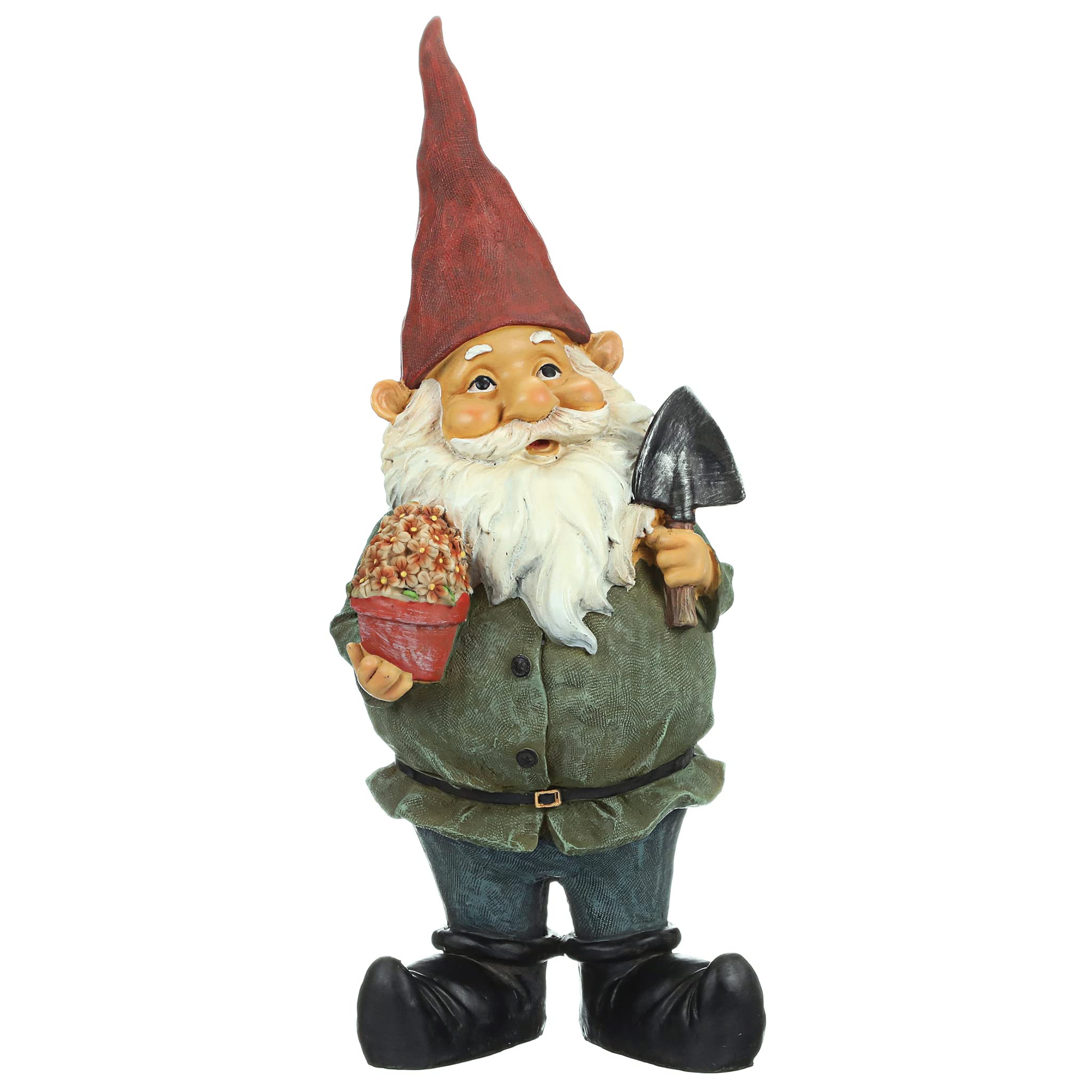 Design Toscano QM211261 Garden Gnome Statue - Dagobert avec des cadeaux jardin Gnome - Pelouse Gnome