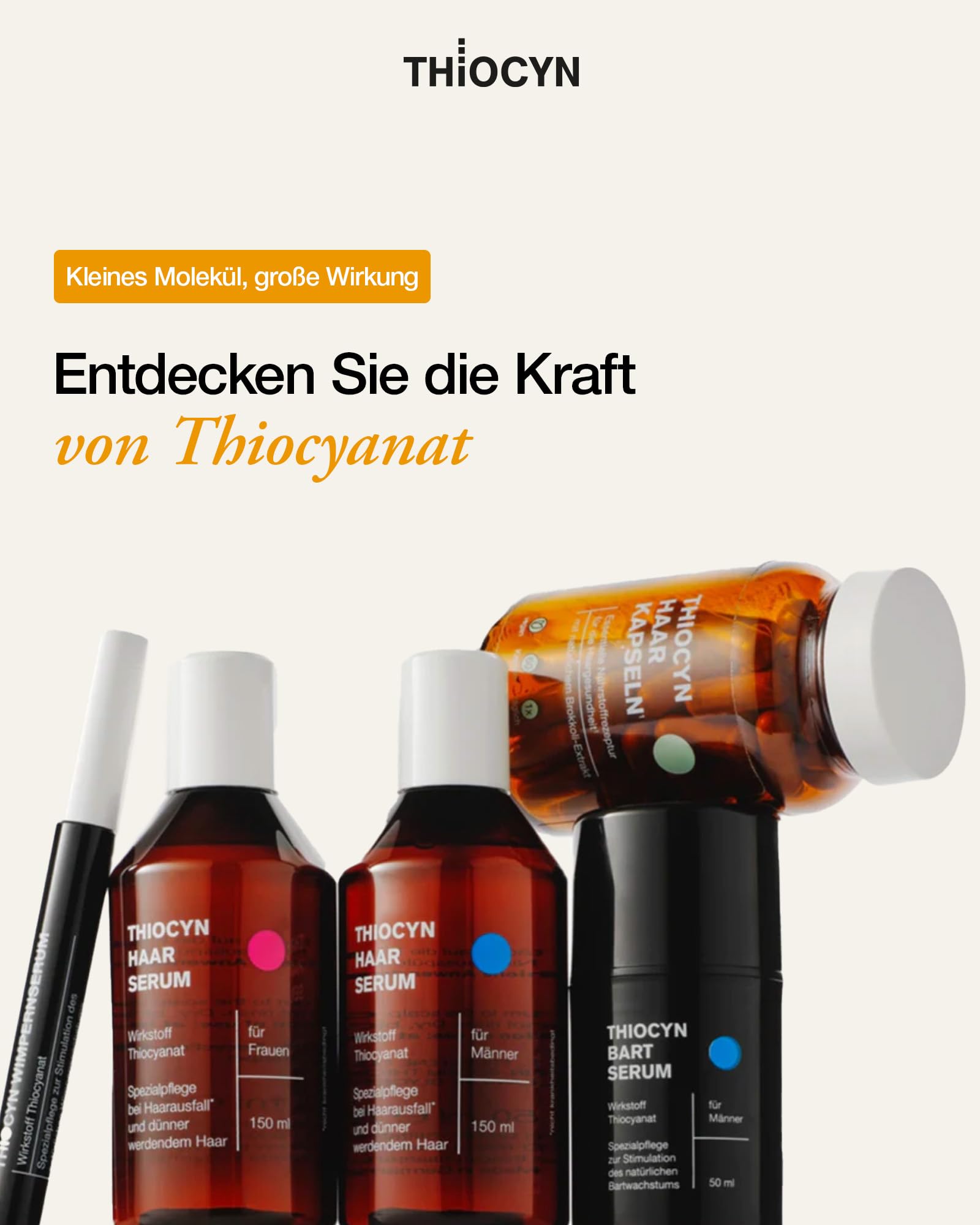 Thiocyn Haarserum gegen Haarausfall Mann - Haarwachsstum beschleunigen mit Thiocyanat-Formel - Spezialpflege bei Haarausfall (3 x 150ml)