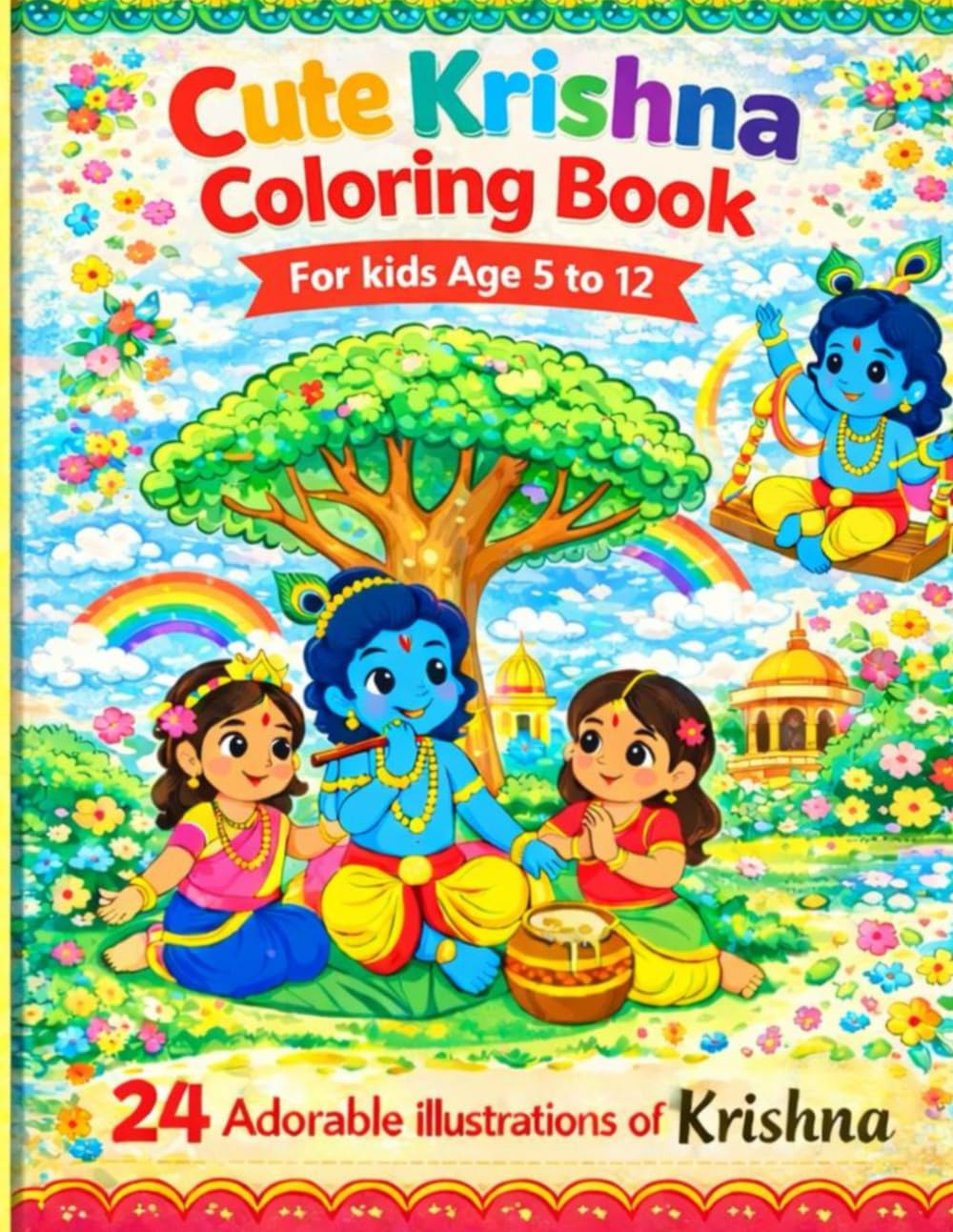 Krishna Coloring Book | Coloring Book for Kids (Ages 5-12) | Hindu GOD Krishna | Educational Spiritual book: Krishna Coloring Book (Hindu God Colouring Book)