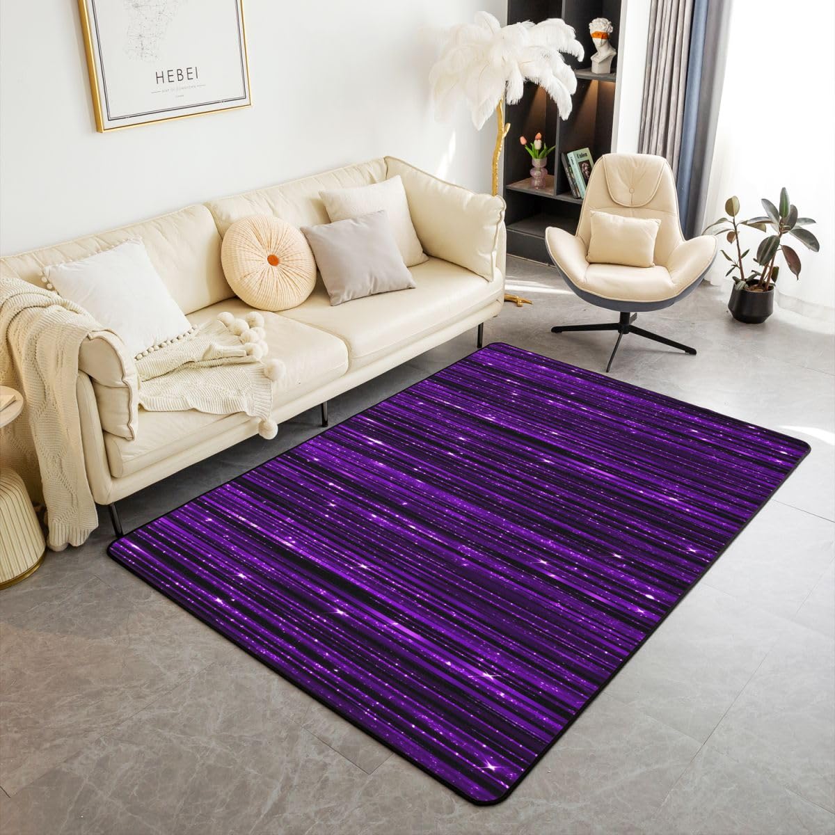 Loussiesd Fioletowy dywan ombre 100 * 150 cm poliester