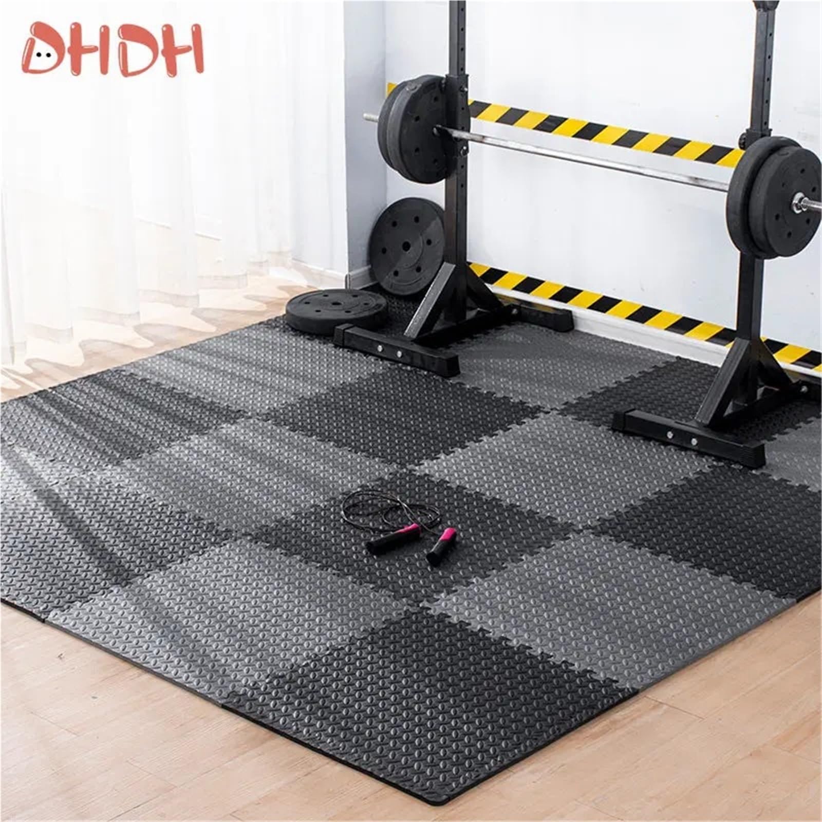 Tappeto Da Fitness A Puzzle Tappetino da pavimento antiscivolo in gomma ad incastro for esercizi a casa di sollevamento pesi yoga