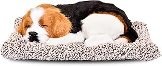 TYNIMO Premium Sleeping Puppy Decor Plush with Mat | Realistic Soft Fur Dog Showpiece for Home, Office & Car Dashboard | P Price In India