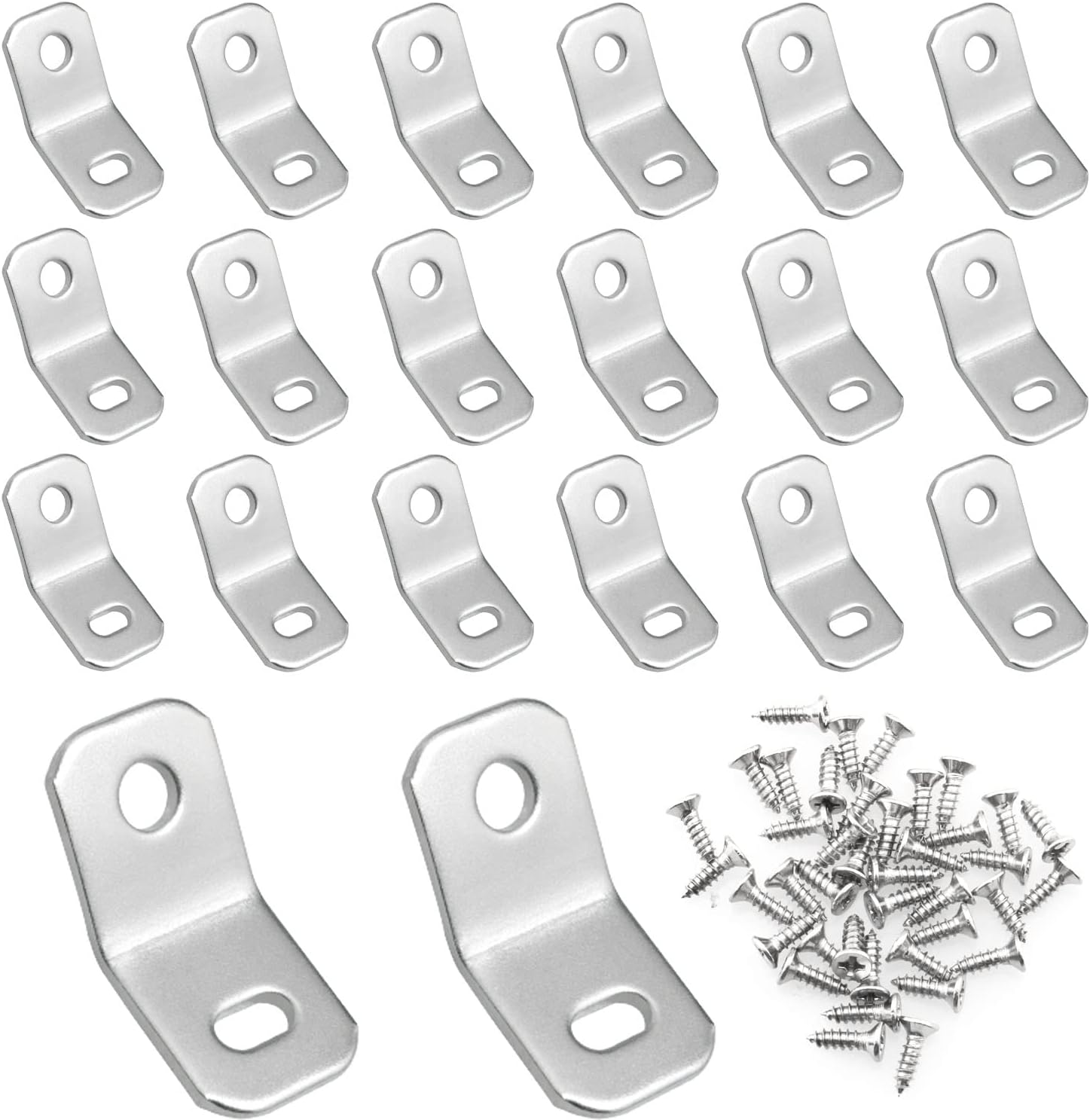 135 Degree Corner Brackets ITROLLE 20PCS 135 Degree Zinc Electro-Plate Finish Anti Inverted Iron Sheet Corner Joint Shelf Brackets Furniture Hardware with 40PCS Screws Corner Braces