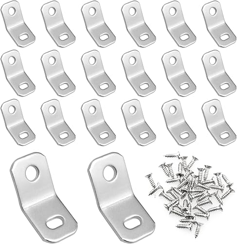 20 soportes de esquina de 135 grados con acabado de galvanizado de zinc de 135 grados, chapa de hierro invertido, soportes de estante de esquina con