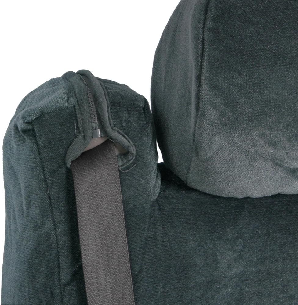 BDK TS-303-CC_AMAUG Velour Fabric Front Seat Cover for Trucks SUV Integrated Armrest TS (Charcoal), 1 Pack