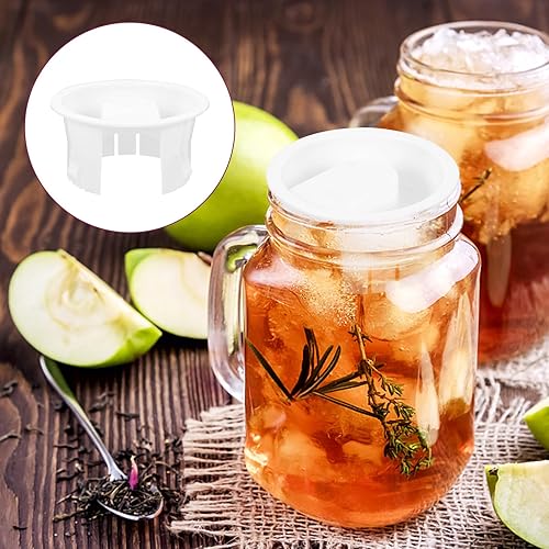 Miniatura 3 de Cabilock Jarra de 2 cuartos de galón, color blanco, 4 tapas para jarra de agua, tapa de jarra de vidrio, tapas de hervidor frío, fundas de repuesto