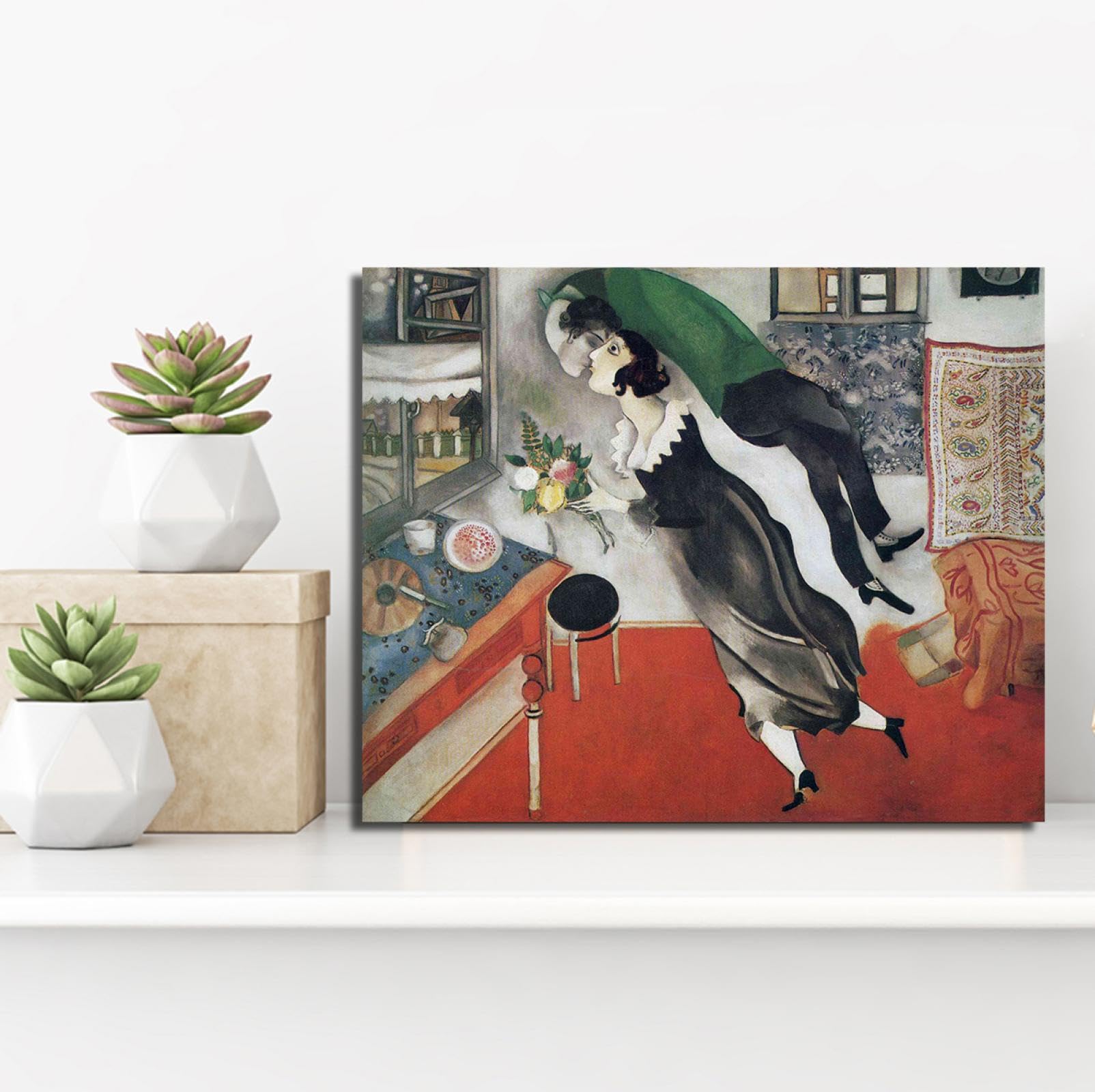 Amazon.co.jp: マルク・シャガールの誕生日アートキャンバス絵画抽象
