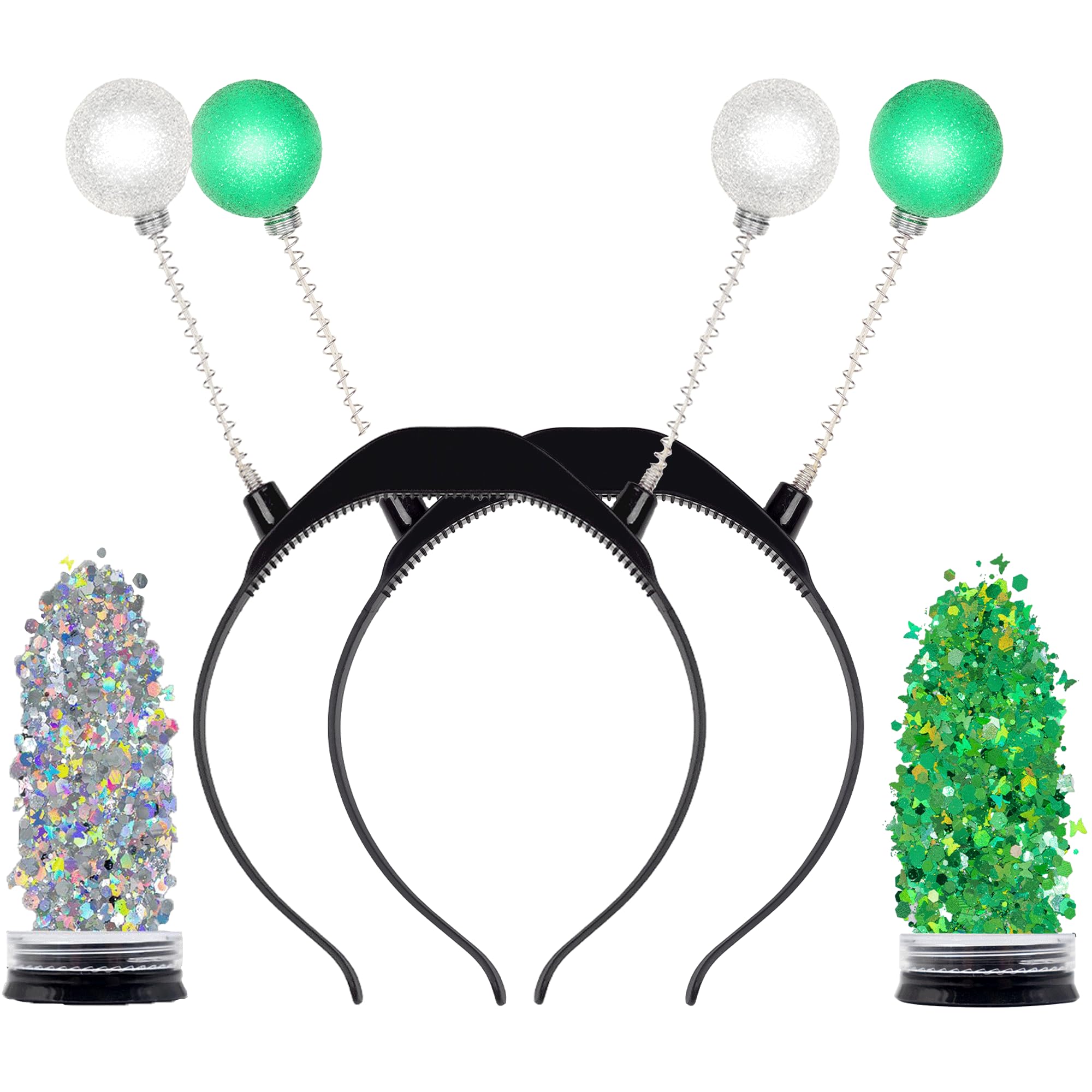 Alien Headband Cheerin Silver Alien Headband Antenna With Glasses