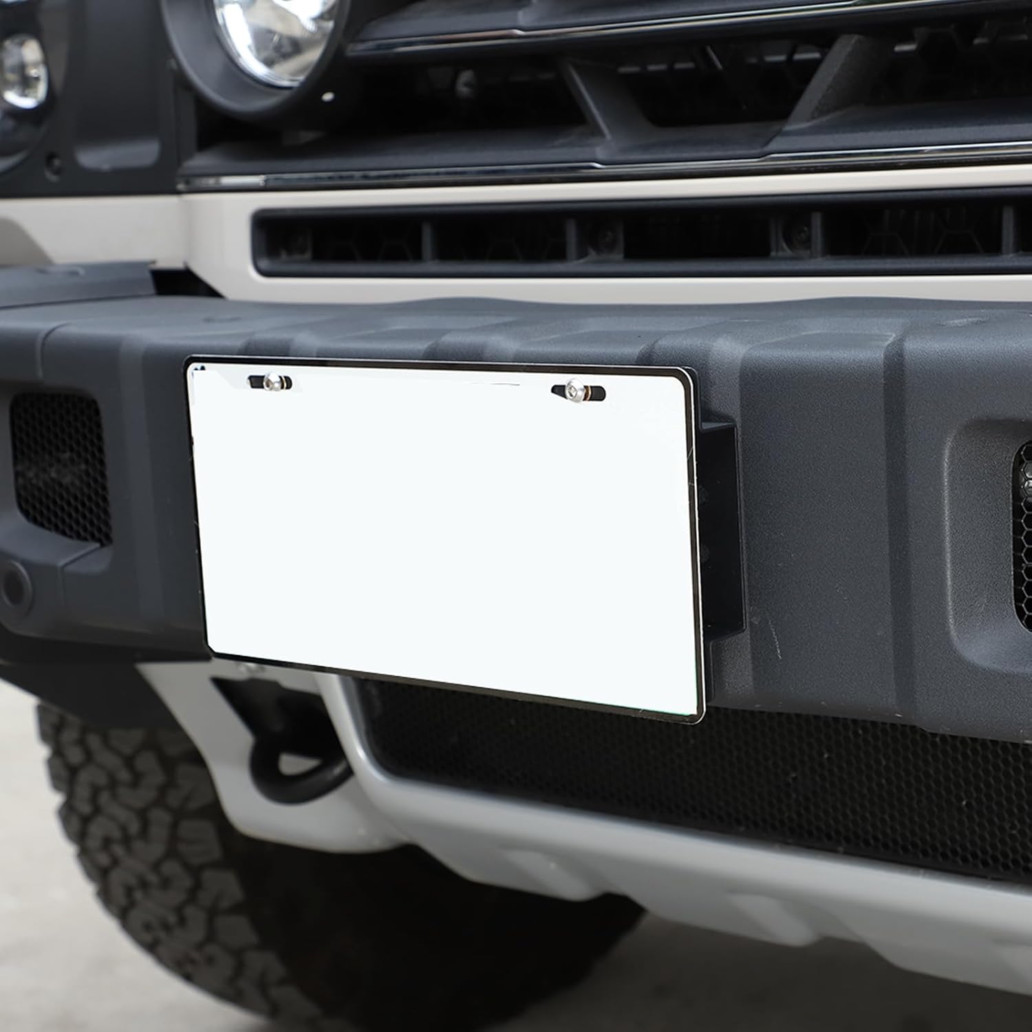 License Plate Frame Bracket for INEOS Grenadier 2020-2025 Accessories Carbon Steel Front & Rear Bumper License Plate Tag Mounting Bracket Frame Holder Front Bumper Tag Mount Adapter Replacement