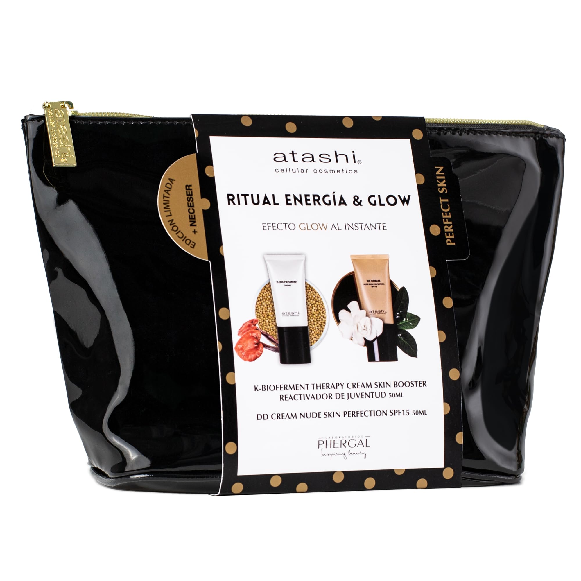 Atashi Cofre Ritual Energía & Glow K-Bioferment, DD Cream y Luminosidad | Crema 8 en 1 con retinol que hidrata, unifica el tono y aporta efecto buena cara al instante, 50 ml