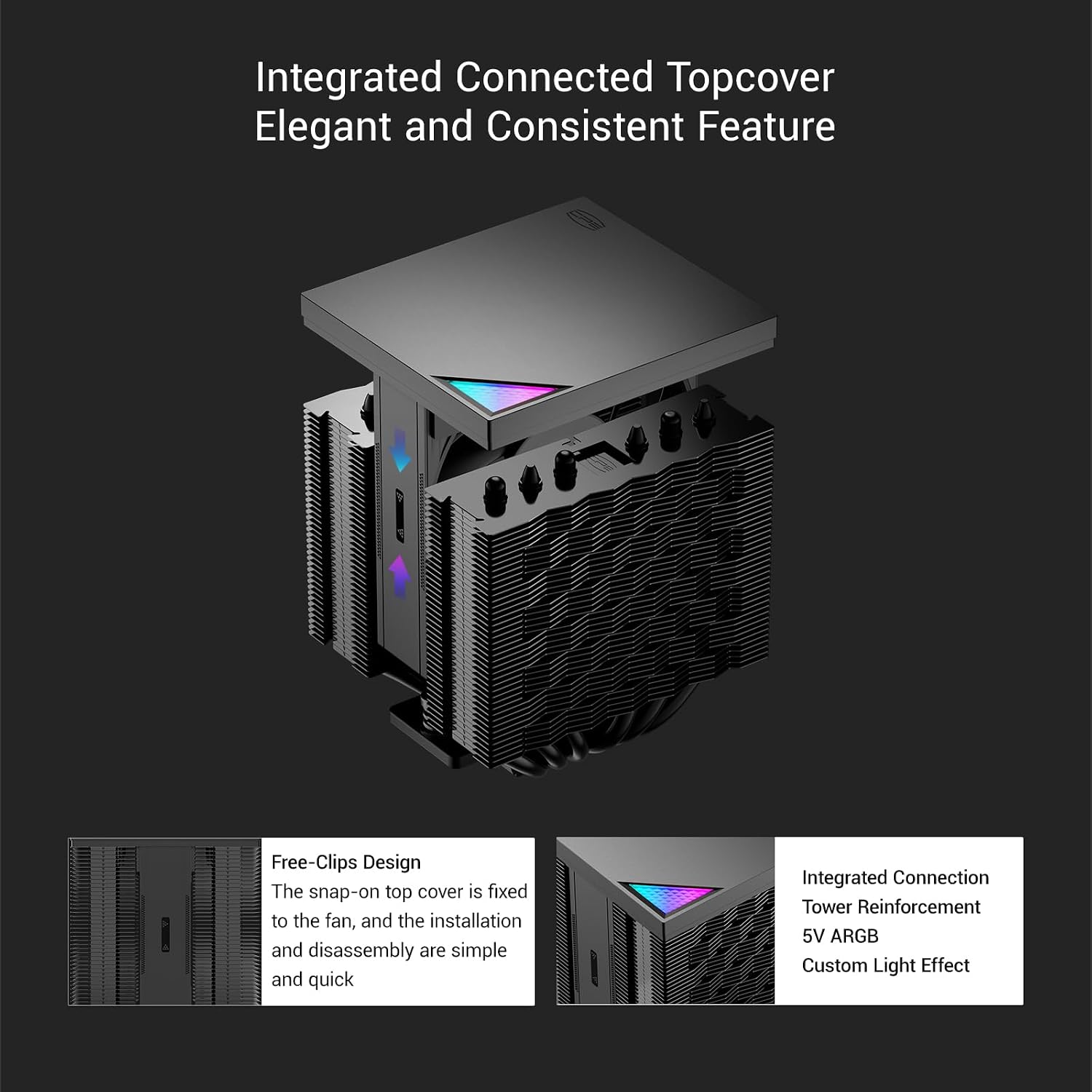 PCCOOLER Dual Tower CPU Air Cooler, 6 Heat Pipes, Dual PWM Fans, High Performance Cooling for Intel LGA1700/1200/115X & AMD AM5/AM4, Quiet & Easy Installation(RZ620 MX)