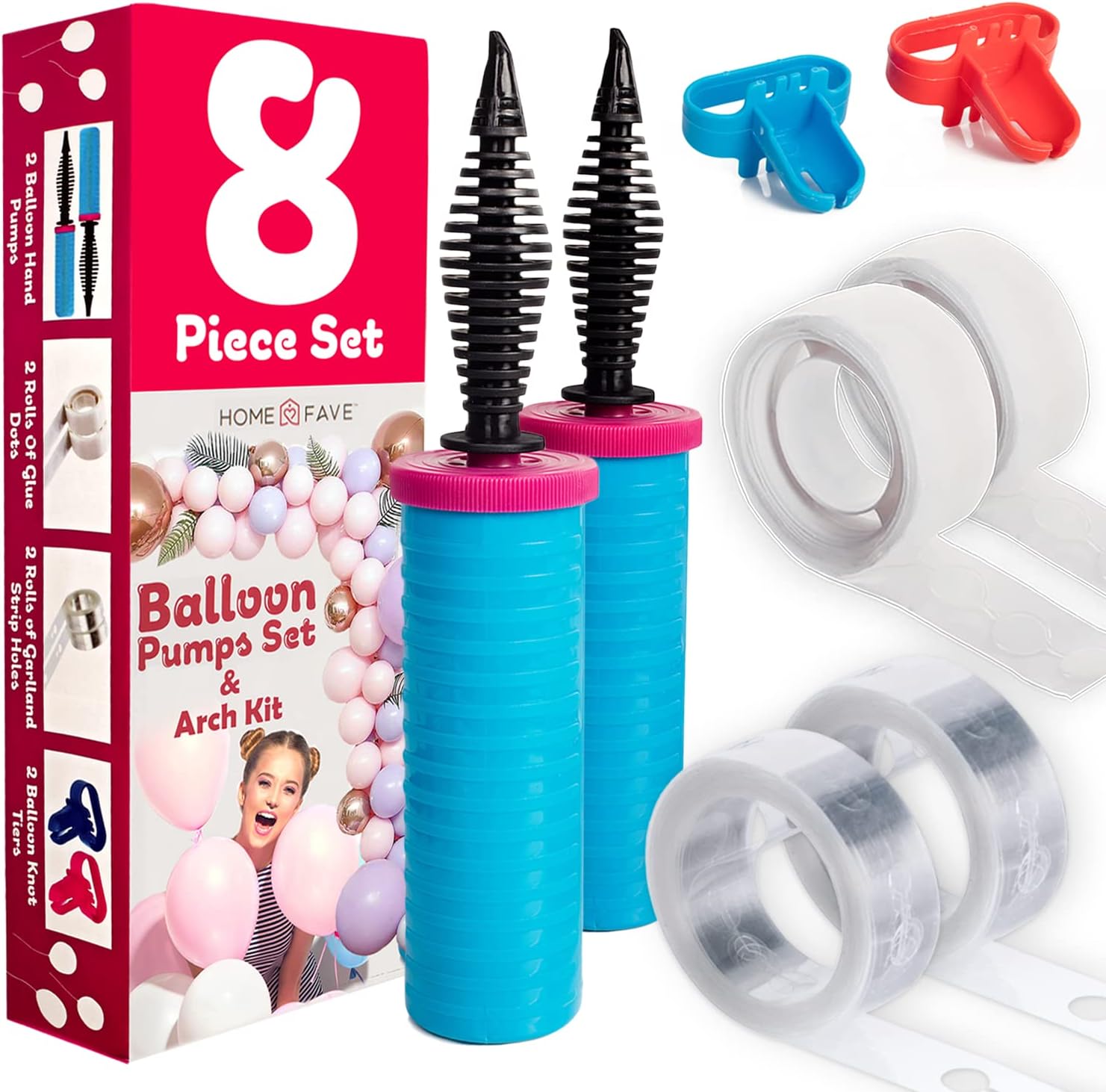 Balloon Pump Balloon Arch Kit, Hand Held Ballon Pump