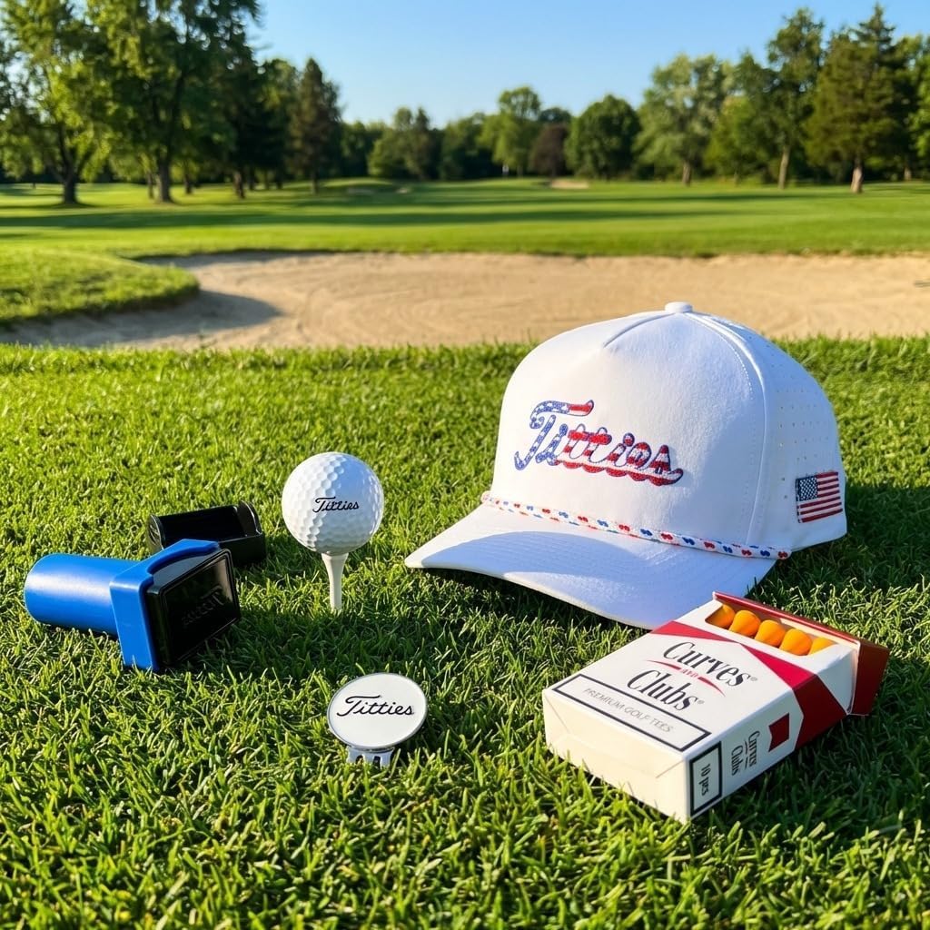 Curves and Clubs – Premium Golf Tees Cigarette Box | Funny Golf Tees for Men | Novelty Golf Accessories | Cool Golf Gifts | Bamboo Golf Tees | Unique Golf Gifts for Men