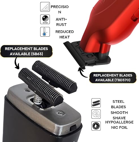 Miniatura 3 de Supreme Trimmer Vader Trimmer & Crunch Foil Shaver Kit de corte de pelo para barberos  Cortador de barba profesional DLC T-Blade ST3778 & STF602