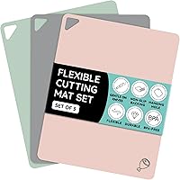 Vista 14 de July Home Tabla de cortar alternativa para cocina, juego de 3 tablas de cortar de plástico flexible extragruesas, antideslizantes, sin BPA, fáciles
