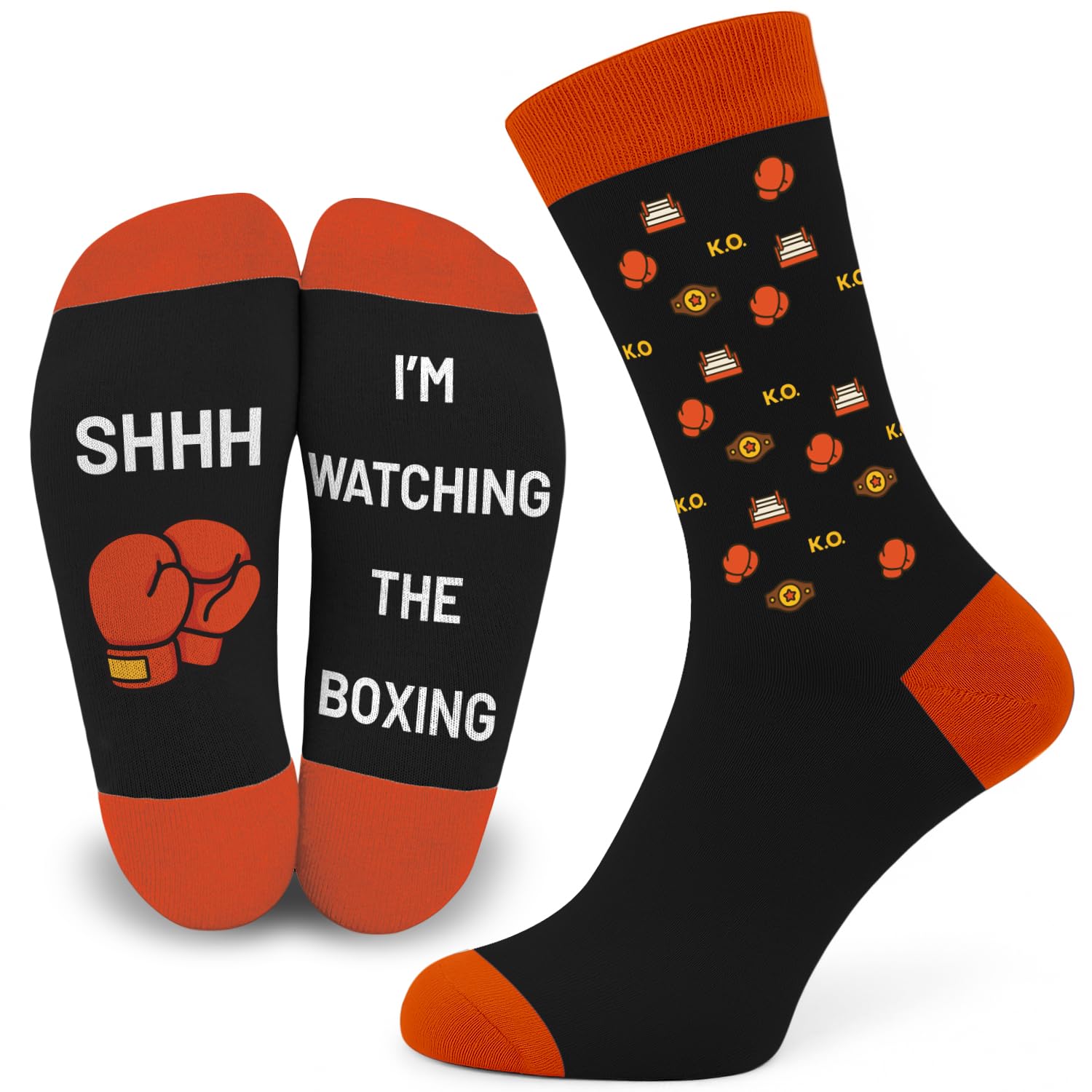 SC Products Novelty Socks Boxing Gifts For Men | Cotton Rich Size 6-12 Mens Funny Socks Boxing Gift | Presents for Sport Lovers Secret Santa Stocking FIllers
