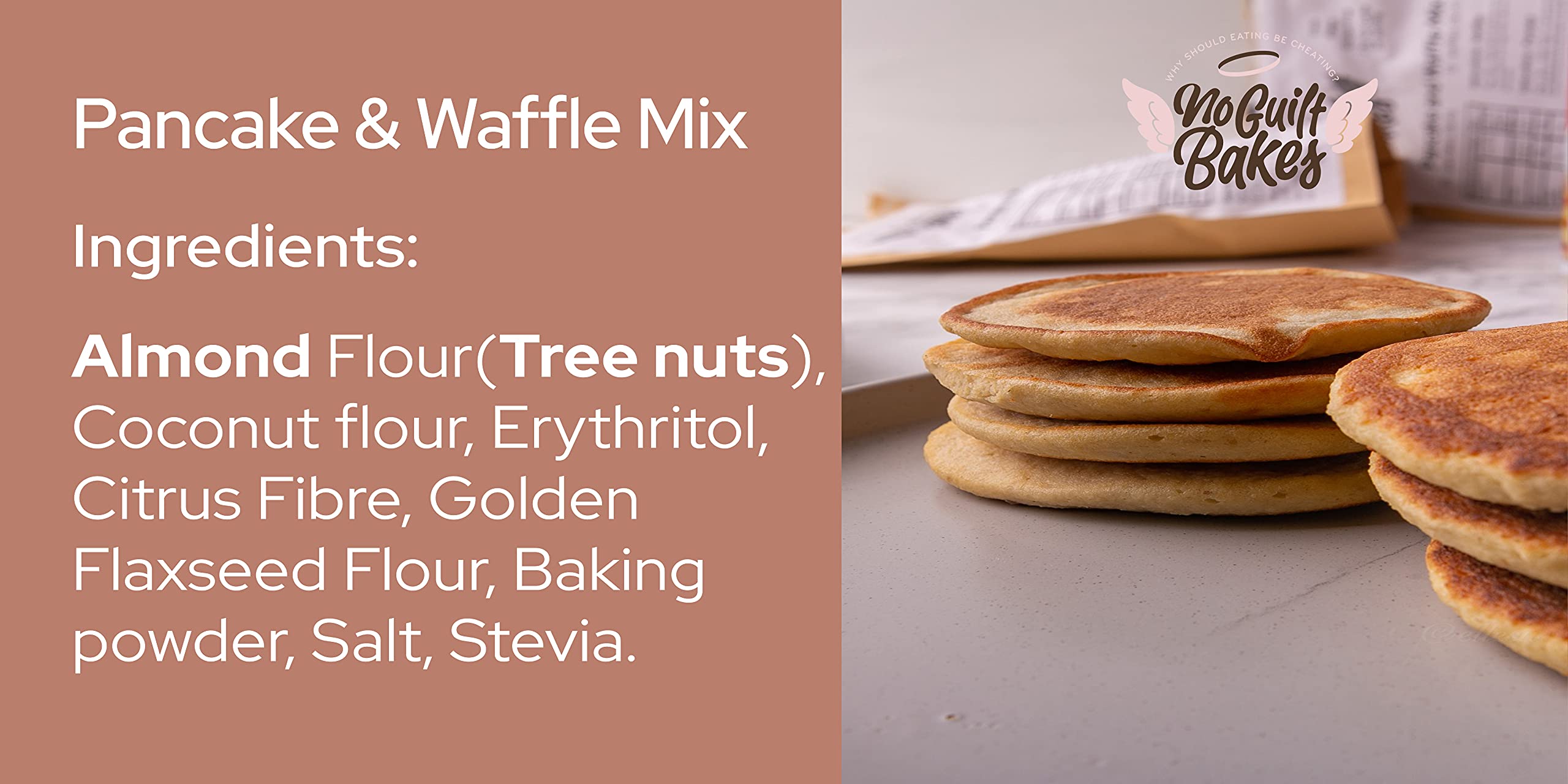 No Guilt Bakes Pancake & Waffle Mix Low Carb, Keto Friendly & Gluten