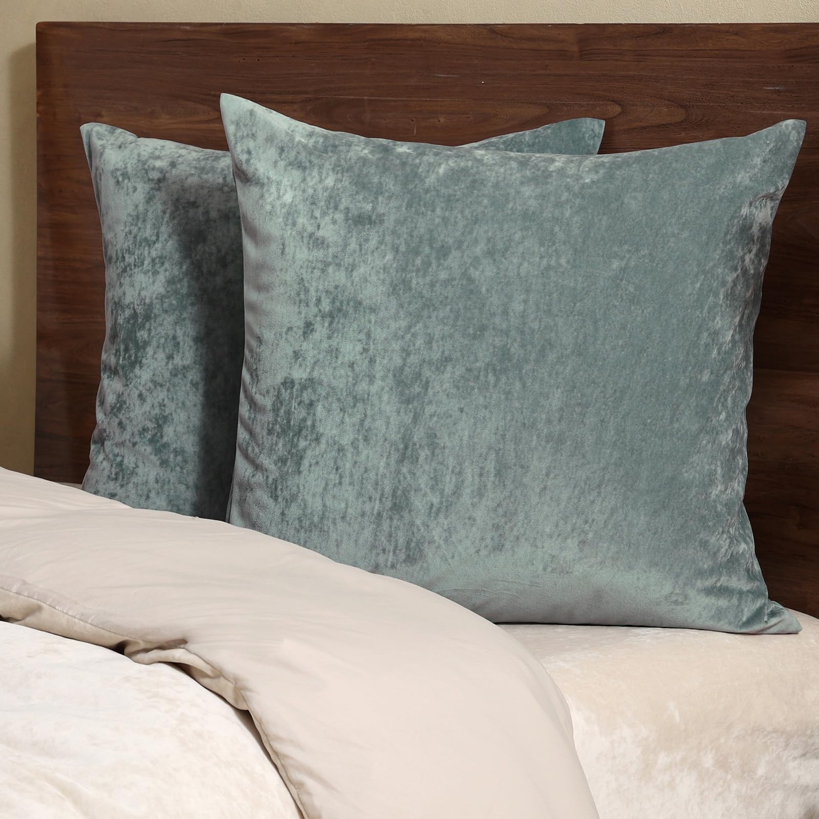 phf truly velvet euro sham, 26"x 26",no insert, 2 pack color gradient euro throw pillow covers, ultra soft cozy pillow covers for home decorative, no shedding, no pilling, dusty blue