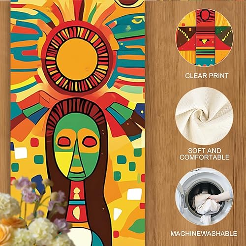 Miniatura 13 de Juego de manteles individuales y camino de mesa de muñeco de nieve y árbol de Navidad, 7 piezas (1 camino de mesa + 6 manteles individuales), diseño