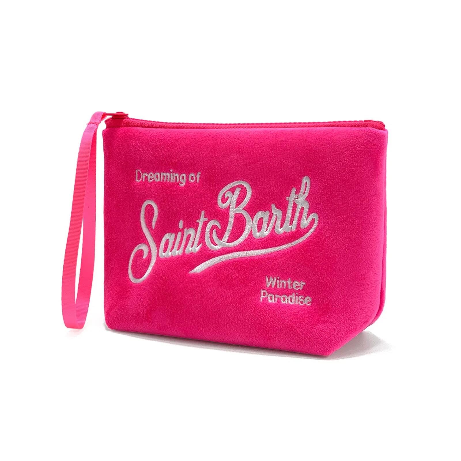 MC2 Saint Barth Pochette in Velluto Rosa Fucsia con Polsino