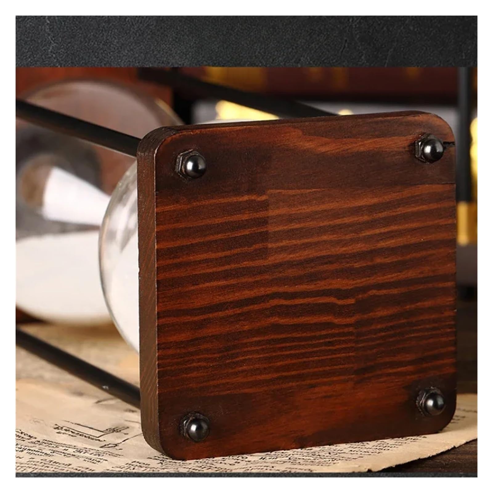 Reloj de arena de madera de doble intervalo – Reloj creativo de escritorio de 30 y 60 minutos para decoración de oficina en casa, sala de estudio y sala de estar (negro, 60 minutos)