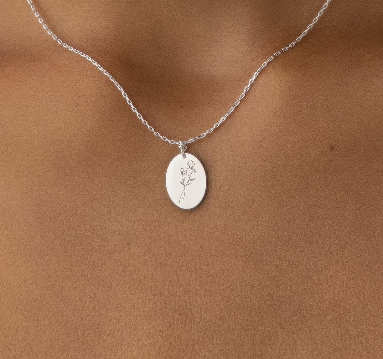 Silver Personalized Birth Flower Earring, Valentines Day Gifts, Gift for Her, Silver Earrings, Botanical Earrings, Flower Jewelry, Birth Month Flower, Gold Earring