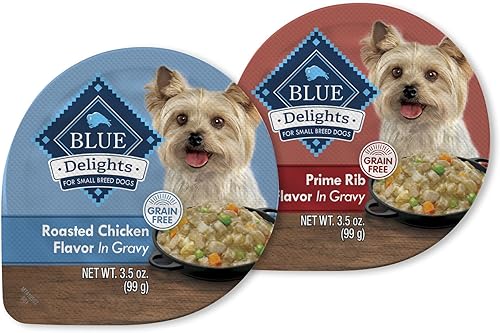 Miniatura 7 de Blue Buffalo Delights - Alimento húmedo natural para perros adultos de raza pequeña, estilo paté, pollo, solomillo superior y filete mignon, 3.5