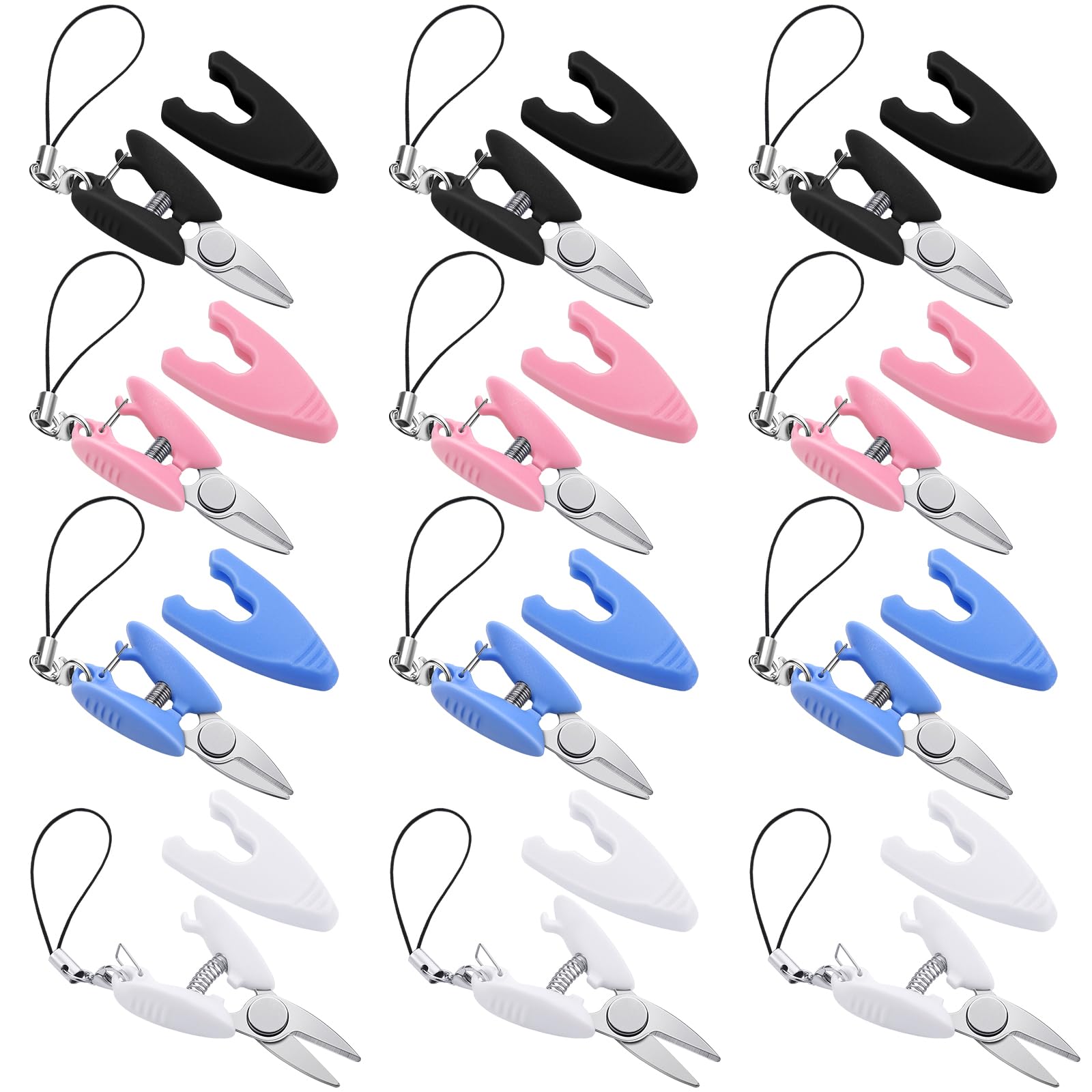 Mini ciseaux et porte-clés Chunful petits ciseaux de poche sécurisés contre la perte de fil