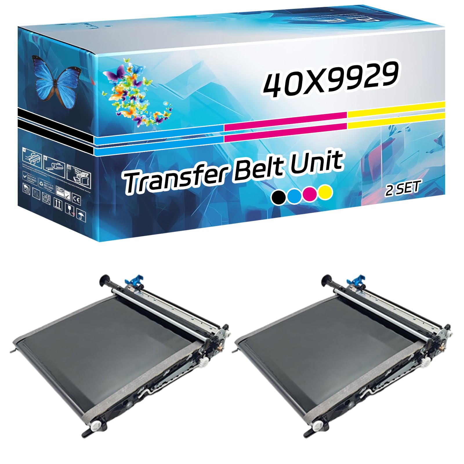 40X9929 Transfer Belt Unit Compatible for Lexmark CS720de CS720dte CS725de CS725dte Printers, High Yield 250000 Pages, with Chip High-Definition Printing (2 Set)