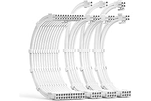 1X 24P PSU Cable Extension Kit with Cable Combs - Snow White