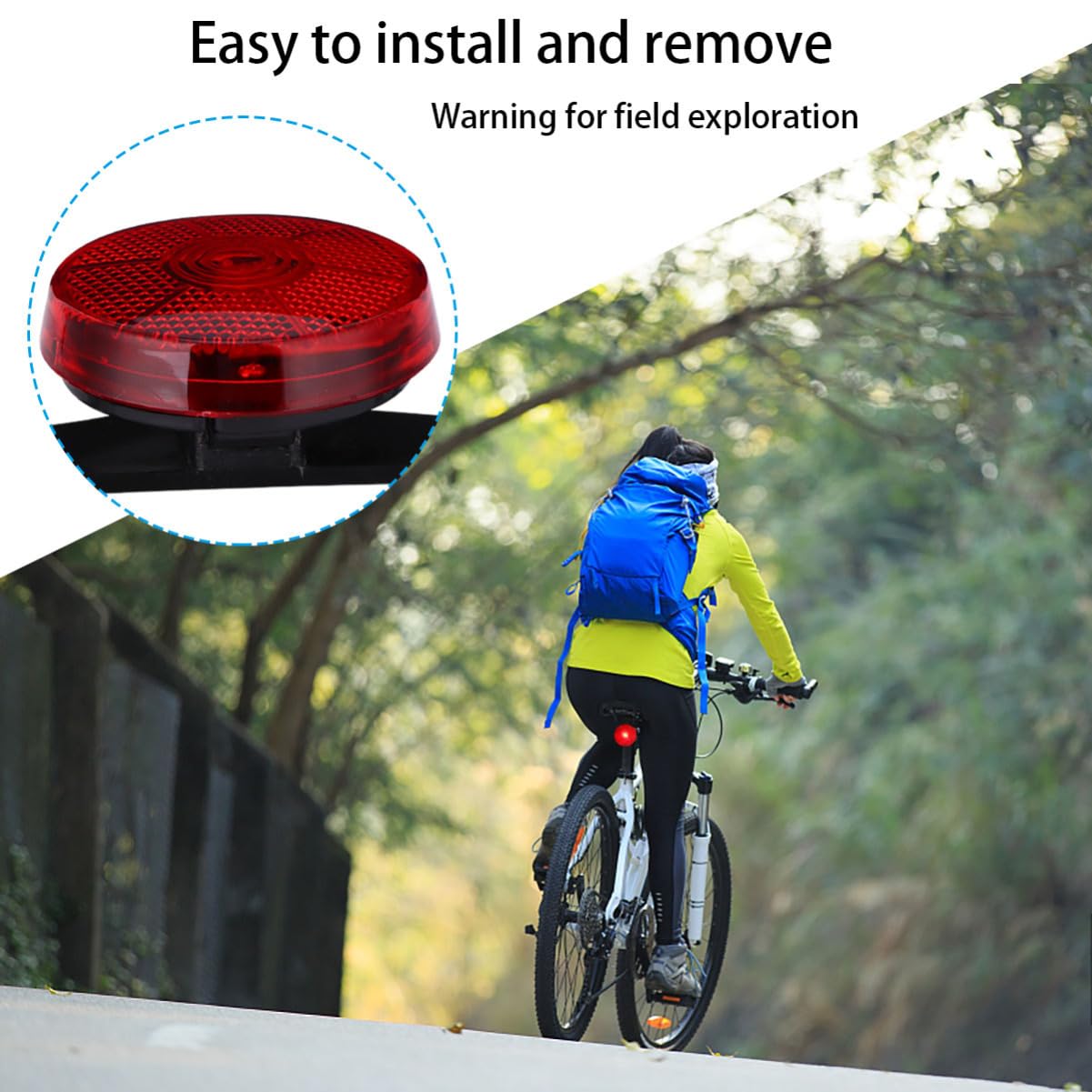 Sosoport 6piezas Luz De Advertencia Trasera para Bicicleta Lámpara De Señal Multifuncional Led Rojo Fácil Montaje Ahorro Energético del Compatible Bicicletas De Montaña y Urbanas