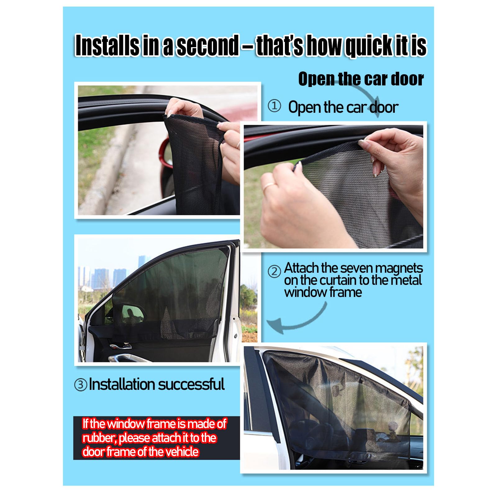 Parasoles de Coche Compatible con Seat Ateca Parasoles para Ventanas Laterales Traseras, ProteccióN UV YAislamiento TéRmico, Efecto Protector Magnetico Ventanas Laterales,4 Unidades