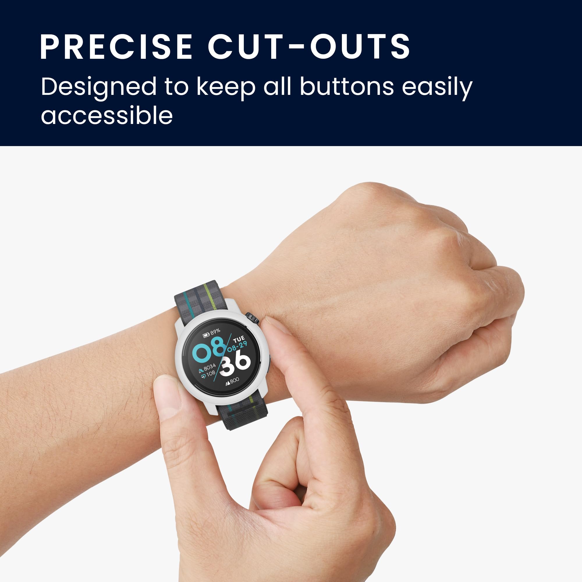 kwmobile Etui kompatybilne z COROS PACE 3, silikonowe etui na ekran do smartwatcha, ochrona smartwatcha, biała