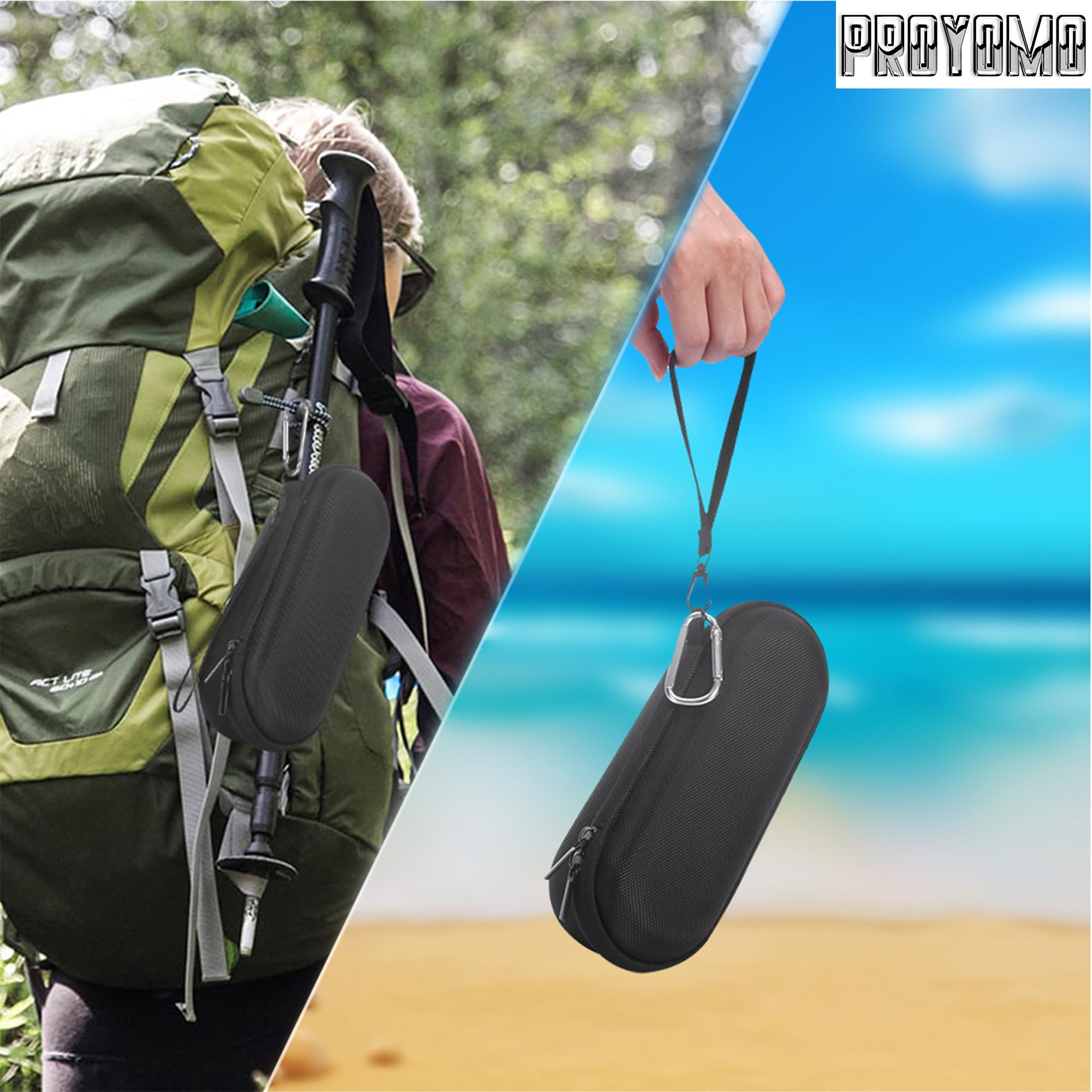 PROYOMO Hard EVA Box Travel Carrying Bag Zipper Protective Pouch Case Cover Shockproof Storage Fits with USB Cable Compatible with Tribit XSound Go/Tribit MaxSound Plus Bluetooth Speaker 4