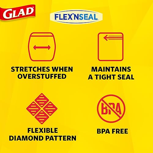 Miniatura 3 de Glad Flex'N Seal - Bolsas de plástico para almacenamiento de alimentos, sándwich, 100 unidades, paquete de 4 (el paquete puede variar)