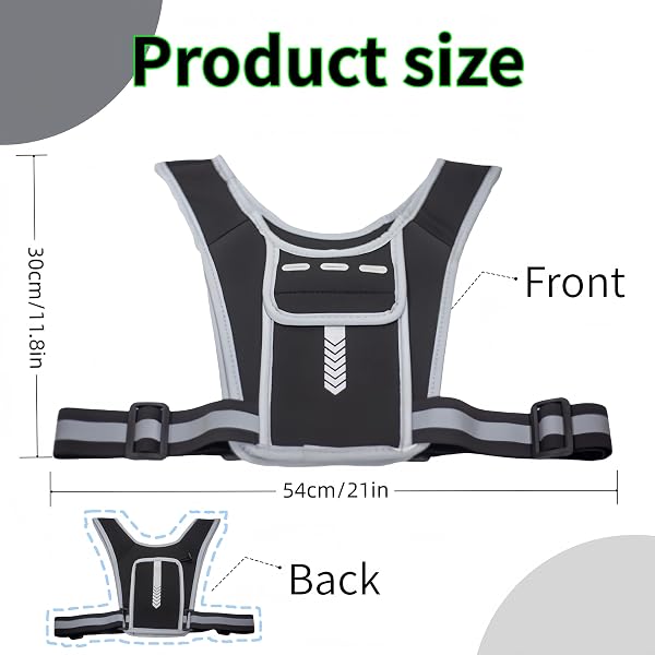AnBoxiaodian Chaleco para correr para hombre y mujer, chaleco reflectante, ajustable, con soporte para teléfono móvil, adecuado para correr en el pecho, soporte para teléfono para deportes al aire - 2