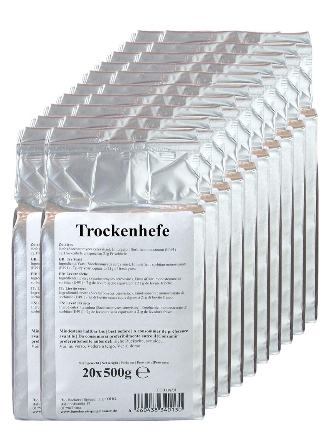 Bäckerei Spiegelhauer Trockenhefe Dry yeast 500g baker quality (20x500g)