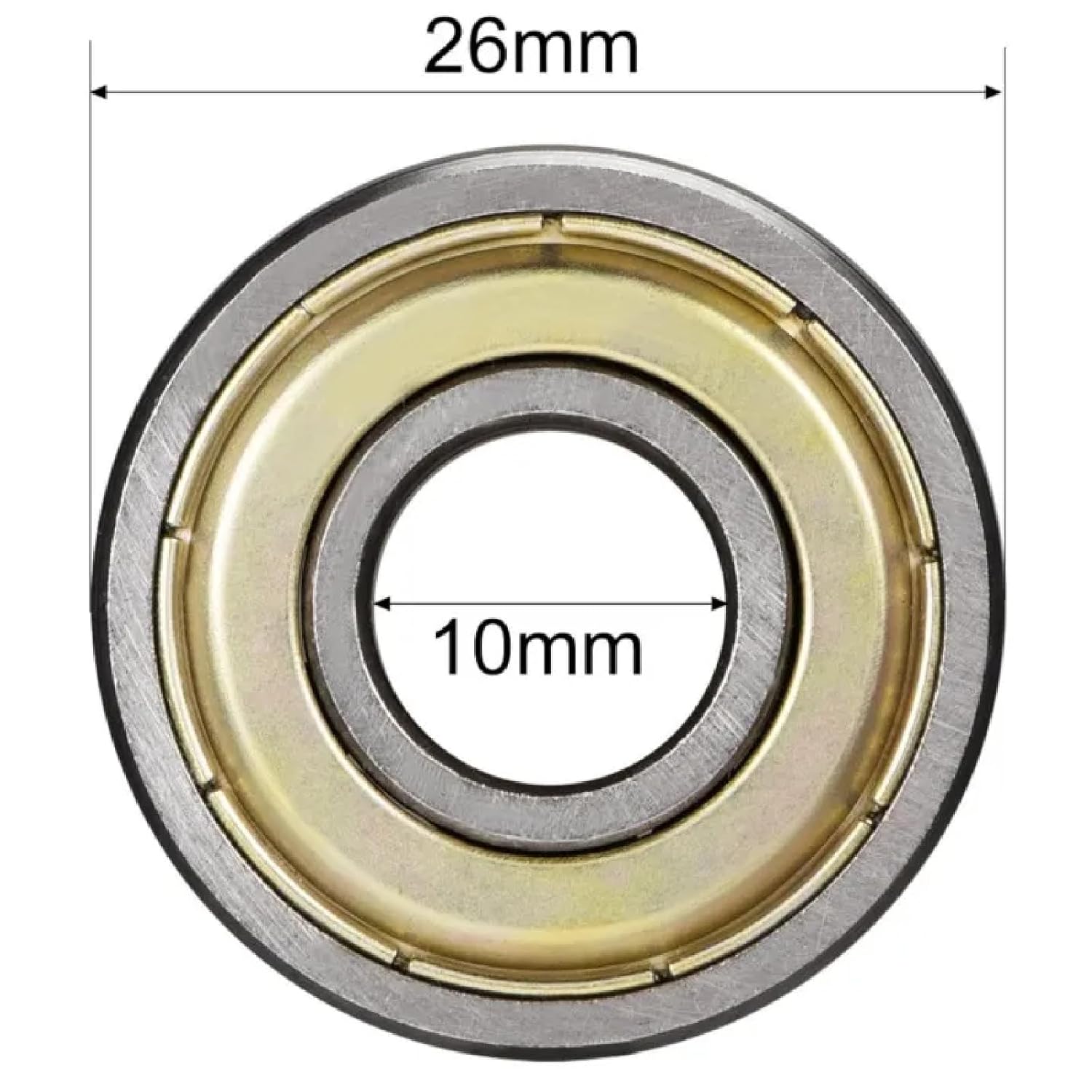 Deep Groove Ball Bearings, Bearing Steel, 6000-6008 Series, 26mm Outer Diameter, 10mm Bore, RS/2RS/ZZ/2Z Shield Options, 2 Pack (6000-10x26x8mm ABEC-5 Rubber Cover(RS 2RS))