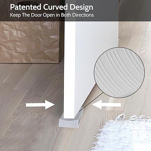 Miniatura 9 de Paquete de 3 topes de puerta para la parte inferior de la puerta, tope de puerta de goma antideslizante, tope de puerta adecuado para alfombras,